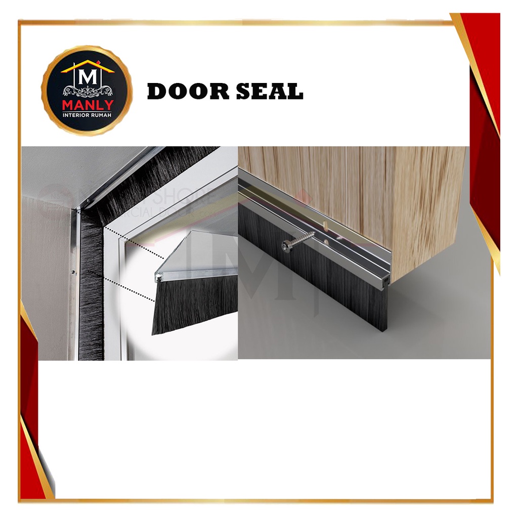 Penutup Celah Bawah Pintu Door Seal / Door Bottom Brush Seal  FREE SEKRUP