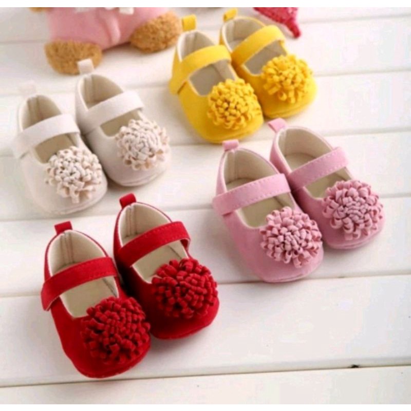 Sepatu Bayi Perempuan BUNGA 0 - 12 Bulan Murah / Sepatu Anak Perempuan Lucu