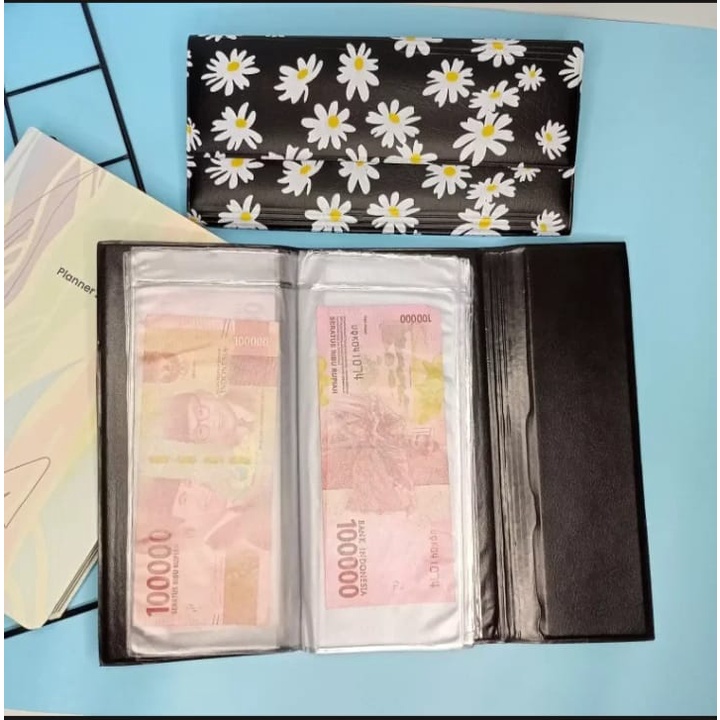 Dompet wallet organizer bunga matahari dompet pengatur uang bulanan