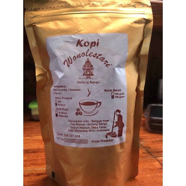 

Kopi Organik Biji pilihan Robusta Gunung Ungaran Gedongsongo 100grm