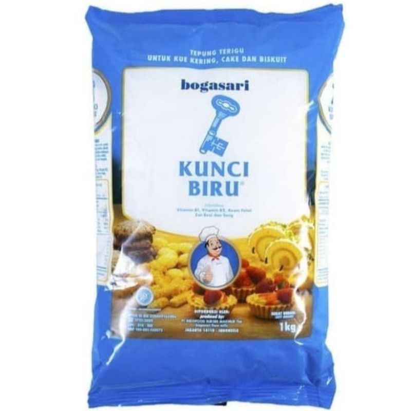 

Tepung terigu protein rendah kunci biru 1 kg