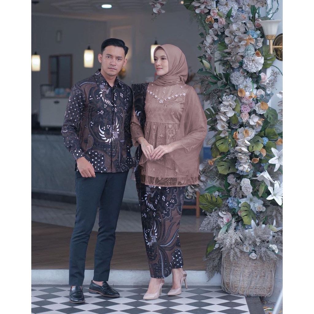 WID BATIK KEBAYA COUPLE SEMI PRANCIS Katun BAHAN KEBAYA FRANCE CORNELI COUPLE MEGAN 2 BATIK COUPLE