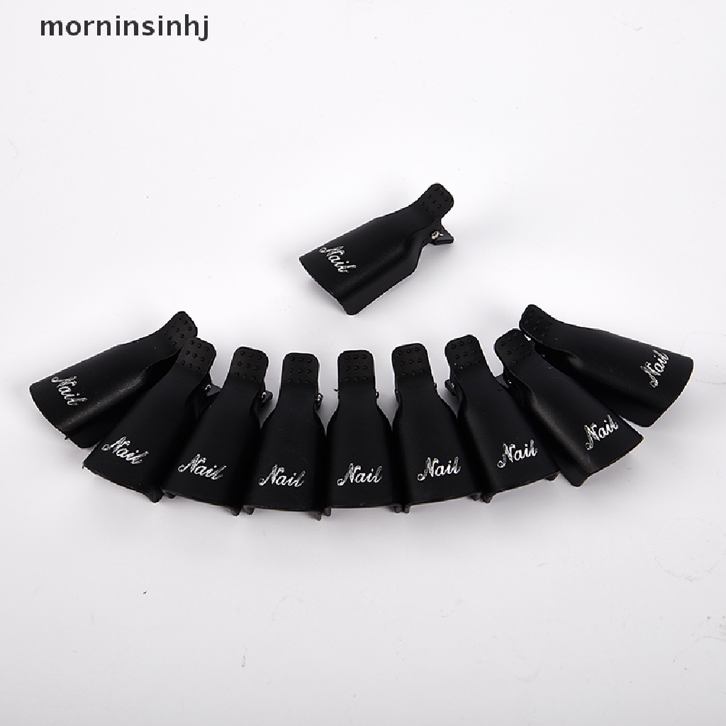 Mornin 10pcs Klip Cap Soak Off Bahan Plastik Untuk Membersihkan Kutek Gel