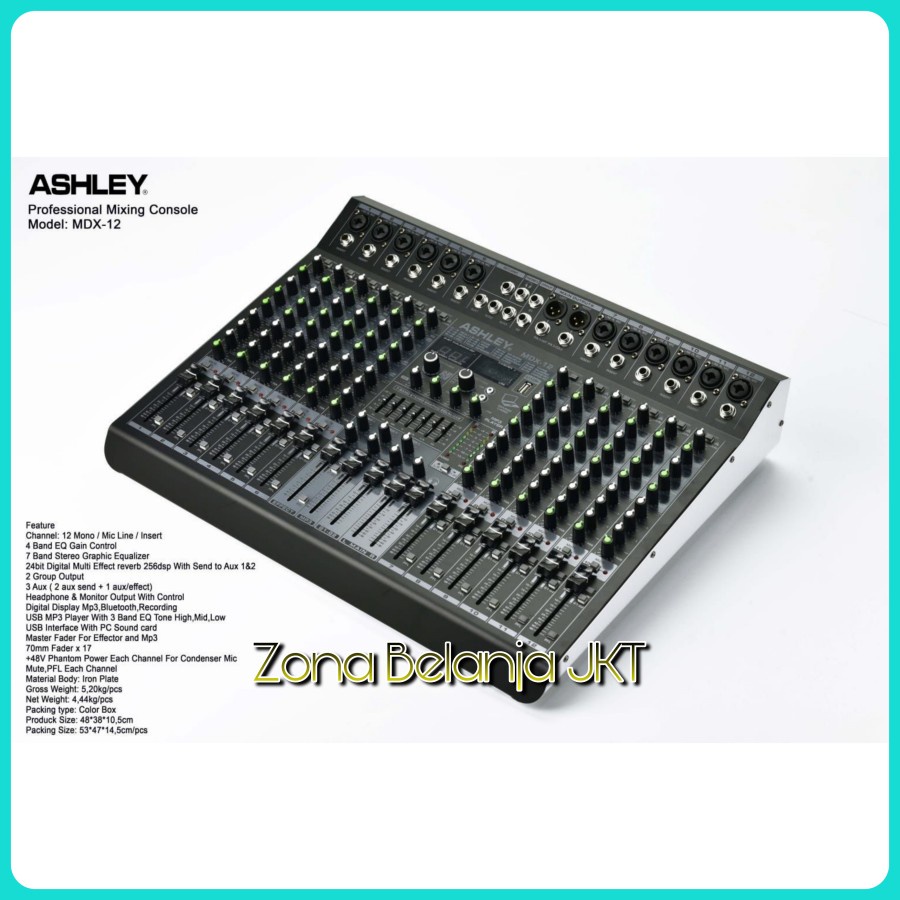 Mixer Audio Ashley MDX 12 MDX12 ( 12 Channel ) Original