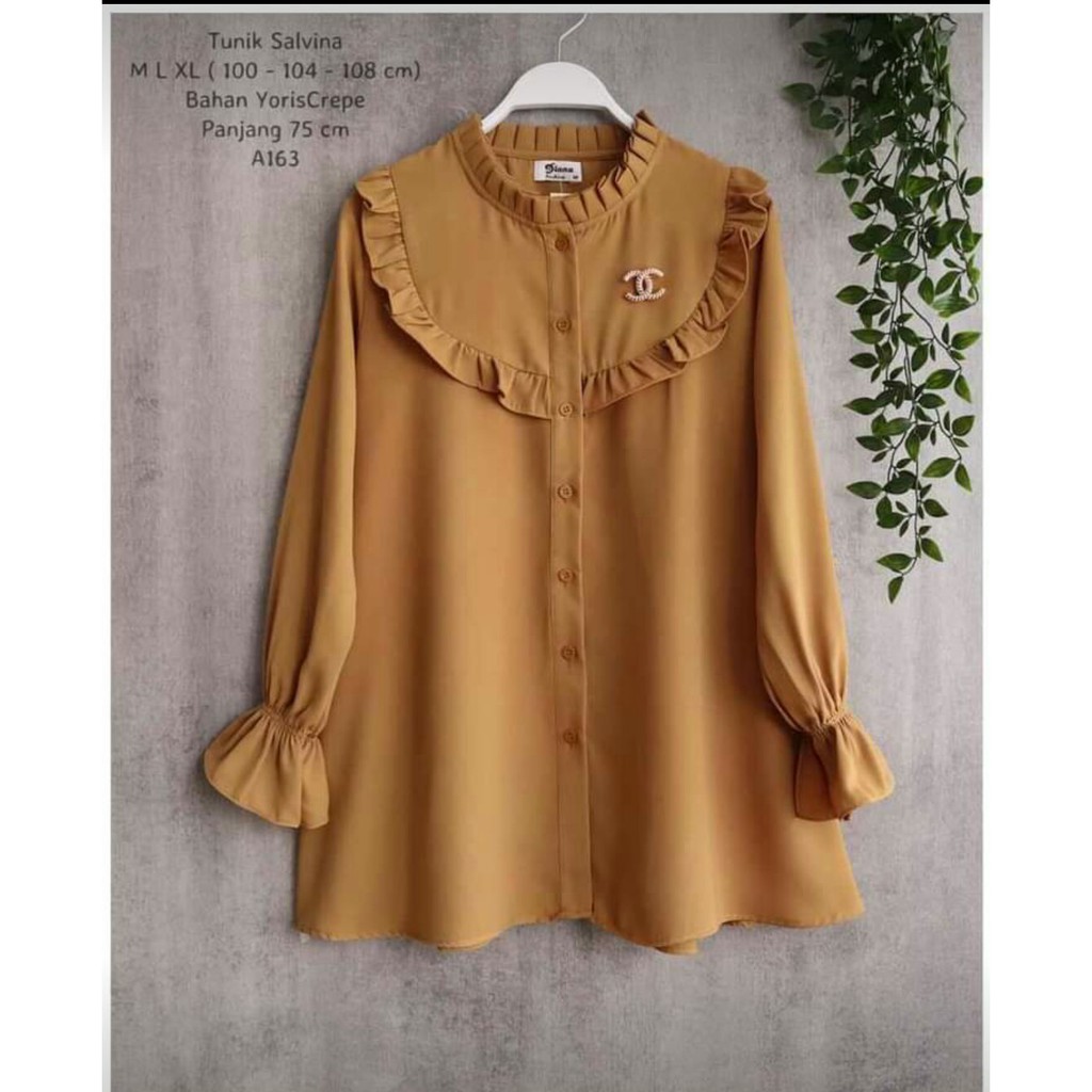 Atasan blouse salvina kerah remple