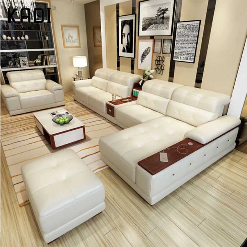 Sofa Kulit Ruang Tamu Sofa Minimalis Modern Leter U Kursi Tamu Minimalis Premium Berkualitas Terbaik