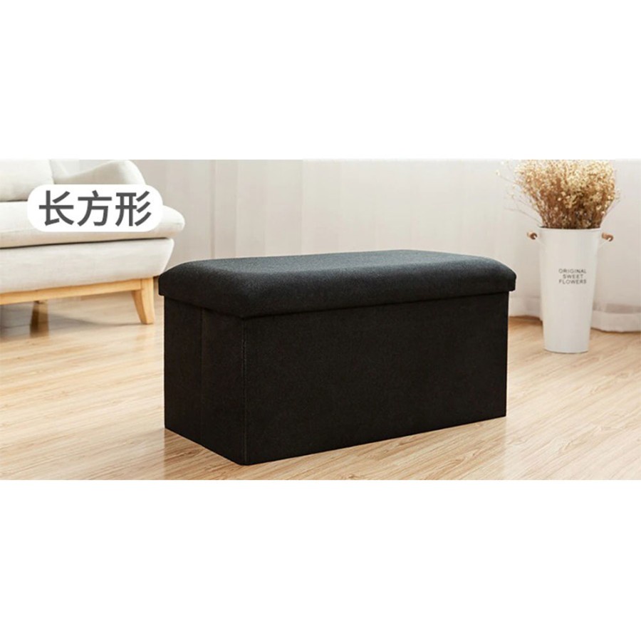 Sofa Kotak Penyimpanan Barang Foldable Storage 76x38x36.5cm - LH962 - Black