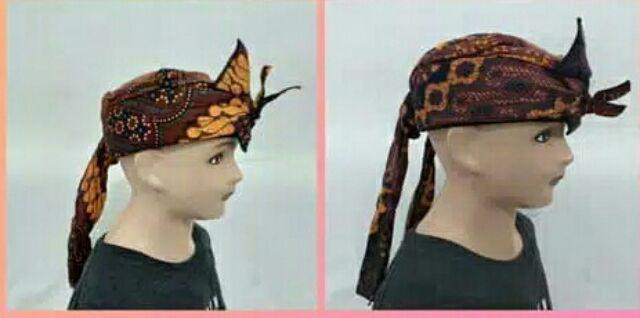 Topi Blankon Blangkon Tertutup Motif Corak Batik Balita Anak Khas Jawa