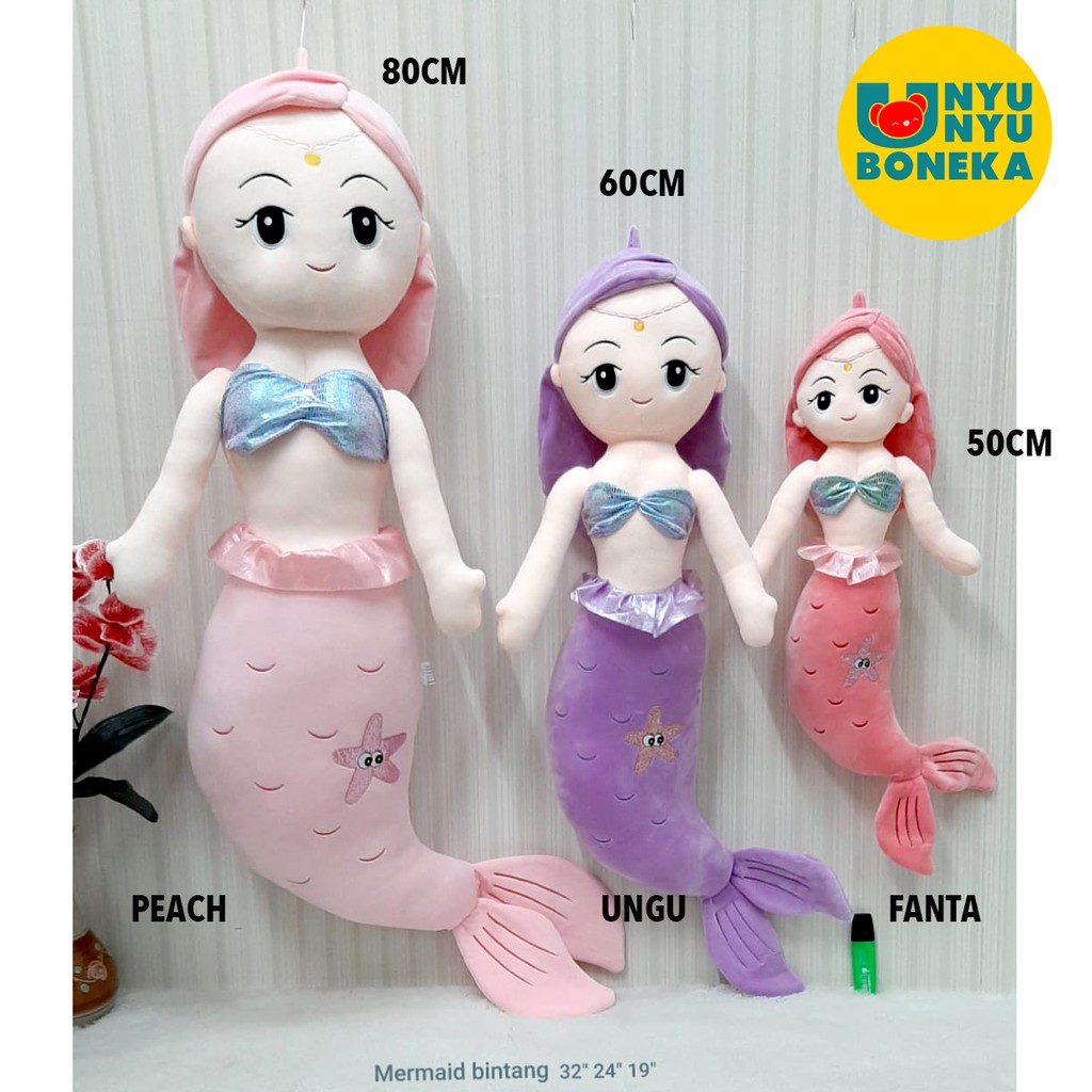 Boneka soft Mermaid 265CM animal ikan import souvenir merchaindise kado frozen snow white