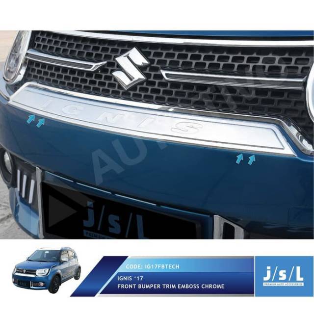 Front Bumper Trim Emboss - List Bumper Depan Ignis Chrome