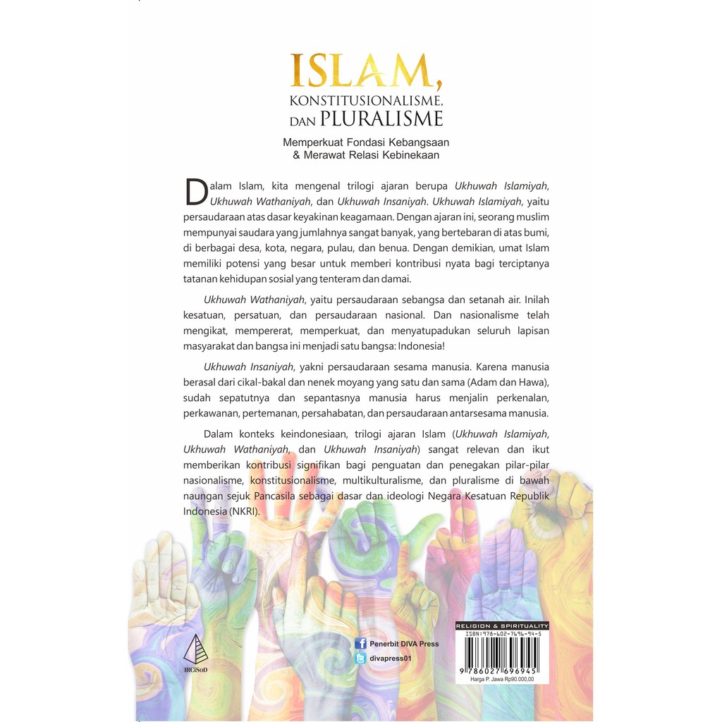 Buku Islam, Konstitusionalisme, dan Pluralisme - Prof. Dr. Faisal Ismail, M.A. - IRCISOD