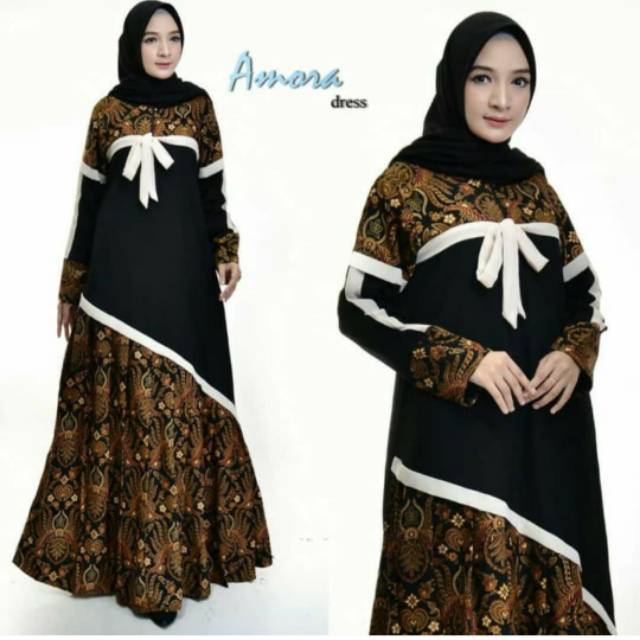 Gamis Batik Prada mix jetblack