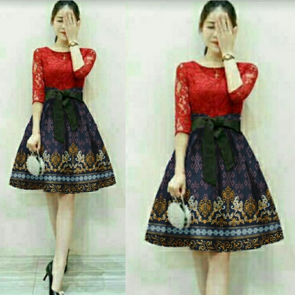 FWG - DRESS MARRY ROSSE BATIK / DRESS MARRY LOLO / DRESS BATIK WANITA / LONG DRES KOREA / DRESS