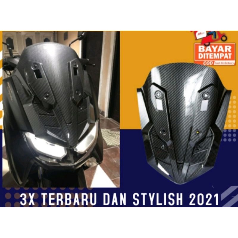 COVER TUTUP BAGIAN DEPAN YAMAHA NEW NMAX 2020 2021 MERK NEMO CARBON