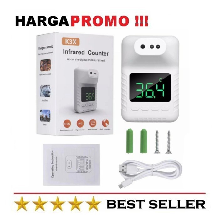 Laihoshope K3X Termometer Dinding Infrared Otomatis Non Contact Thermogun K3 X - K3X