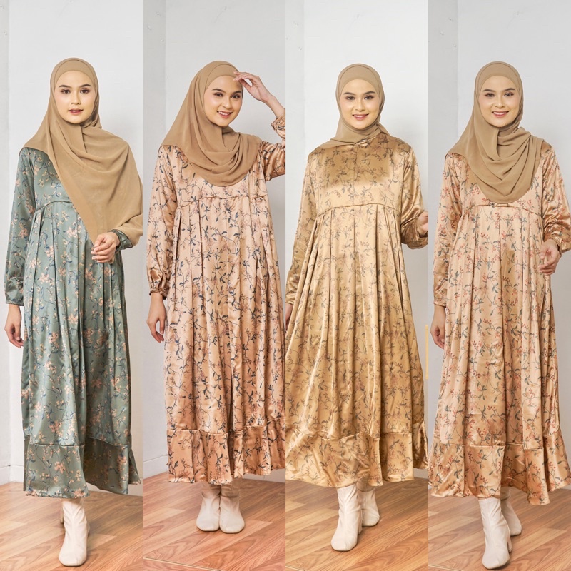 NEW MAGANI BROWN I Dress Kondangan dan Bridesmaid Bahan Prada Crepe I Adem dan Nyaman Dipakai