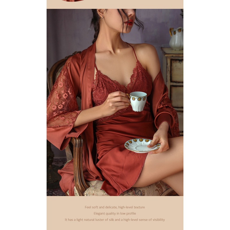 Vee-kimono silk 2 in 6341 pad bra/seserahan/bajutidur-2