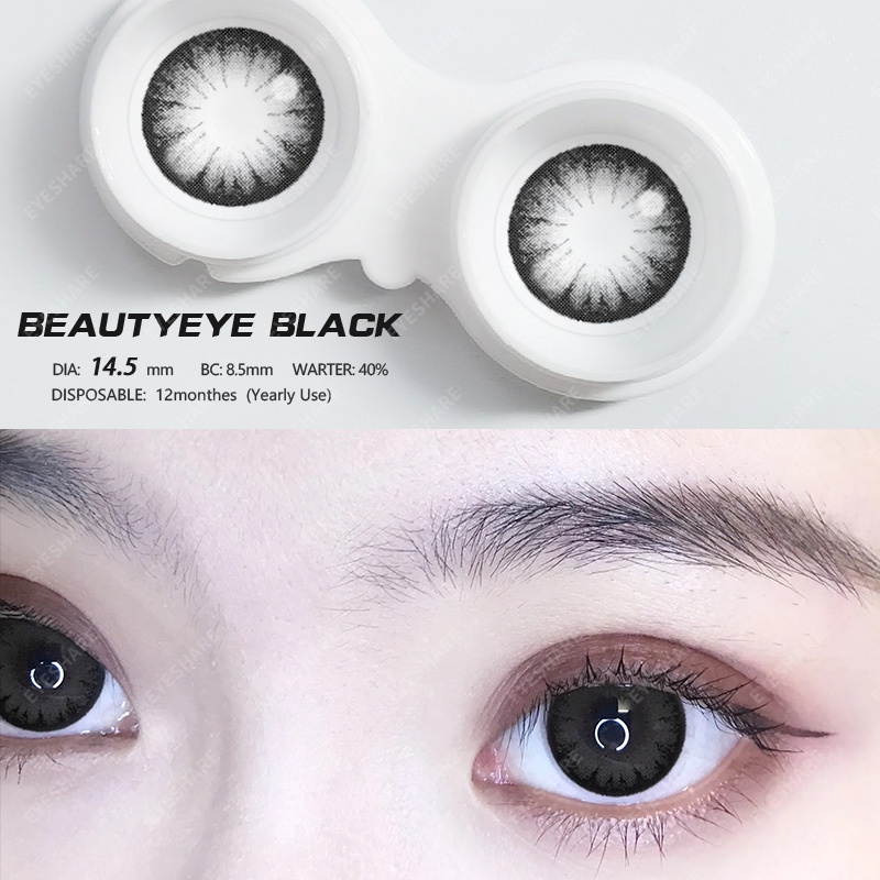 Menyinarimu【COD】2022 New Mata Besar Alami Chocolate Softlens Lensa wanita antik  Mata Penuh Gaya Dan Cantik Softlens Warna Sederhana Dan Canggih Lensa Kontak Soflen 14.5mm Minus0.00 Dubai Import Premium Black Seri Warna Mata Lensa