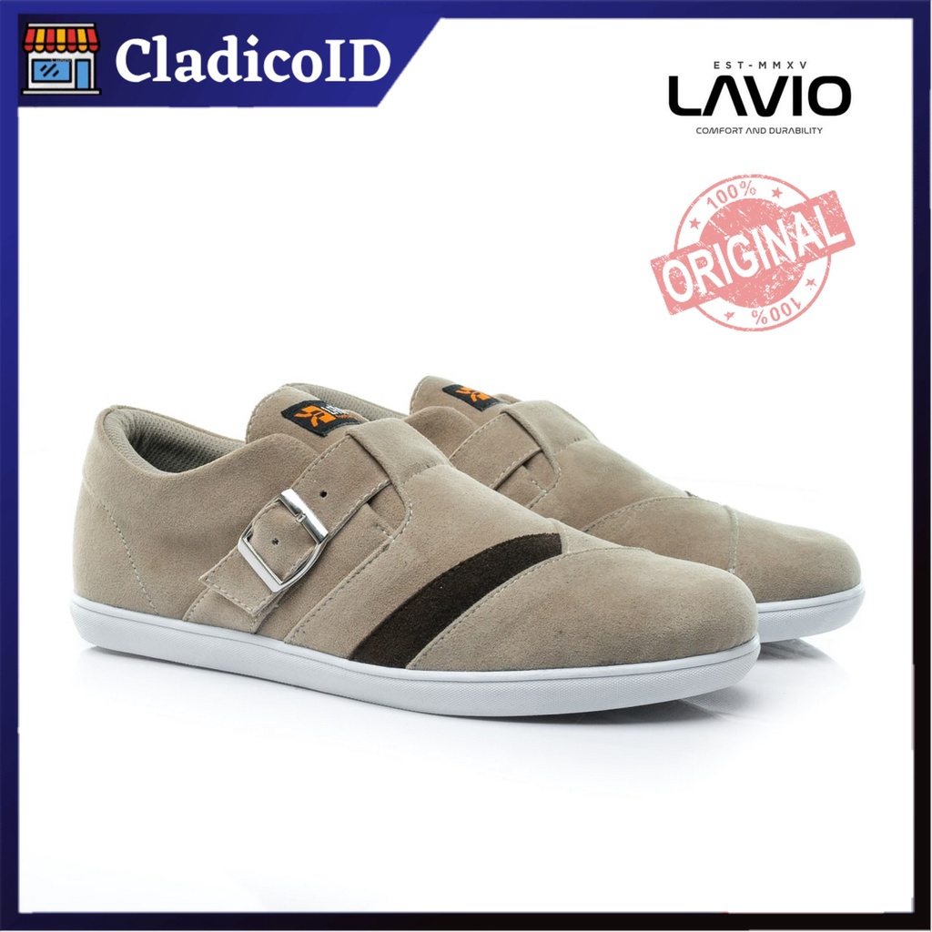 Lavio ALPHA Sepatu Pria Kasual Cowok Bahan Suede High Quality Premium Spatu Sekolah Kuliah Kerja