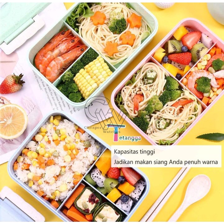 Cheaper-Lunch Box Set Kotak Bekal Makan Jerami Gandum kotak makan