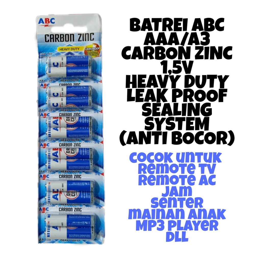 BATERAI AAA PANASONIC PRIMA DAN ABC CARBON ZINC BIRU 12pcs serenceng