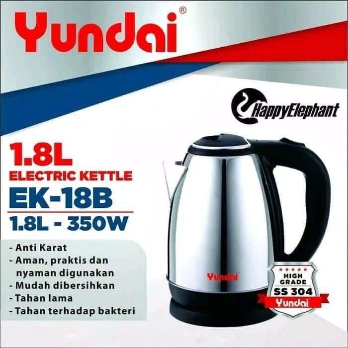 Elektrik Kettle Teko Listrik Stainless Yundai EK-18A PEMANAS AIR LISTRIK