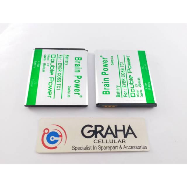 BATERAI / BATTERY / BATRE EVERCOSS TC1 DOUBLE IC BRAIN POWER