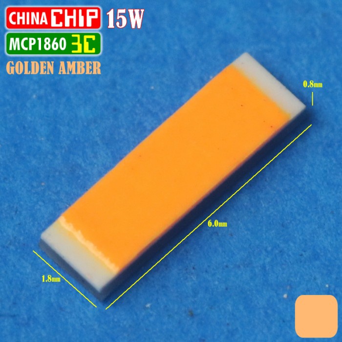 Chip LED 1860 15W 3C Amber MCP CSP HeadLight DayMaker Projie Dakar 9V