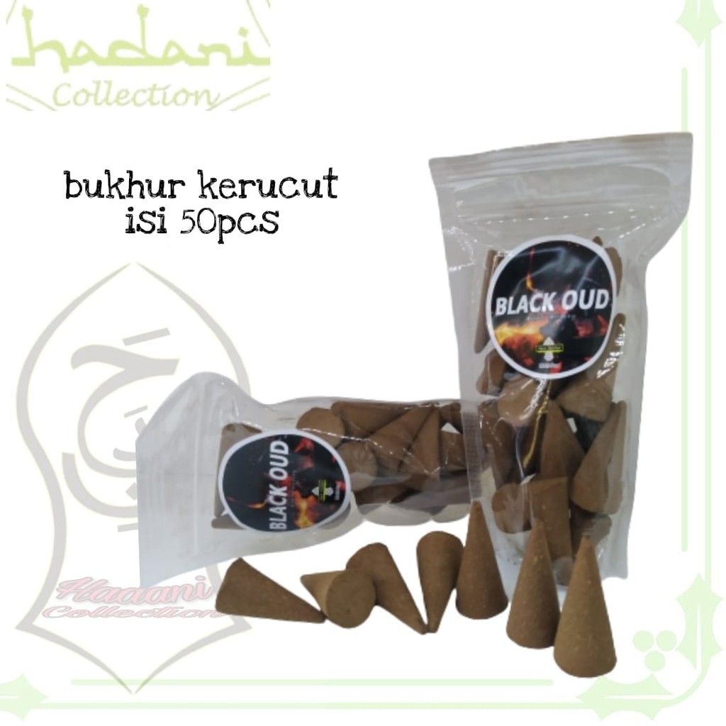 Buhur Black oud Bukhur Dupa Gahru Kerucut Pengharum Ruangan isi 50 pcs