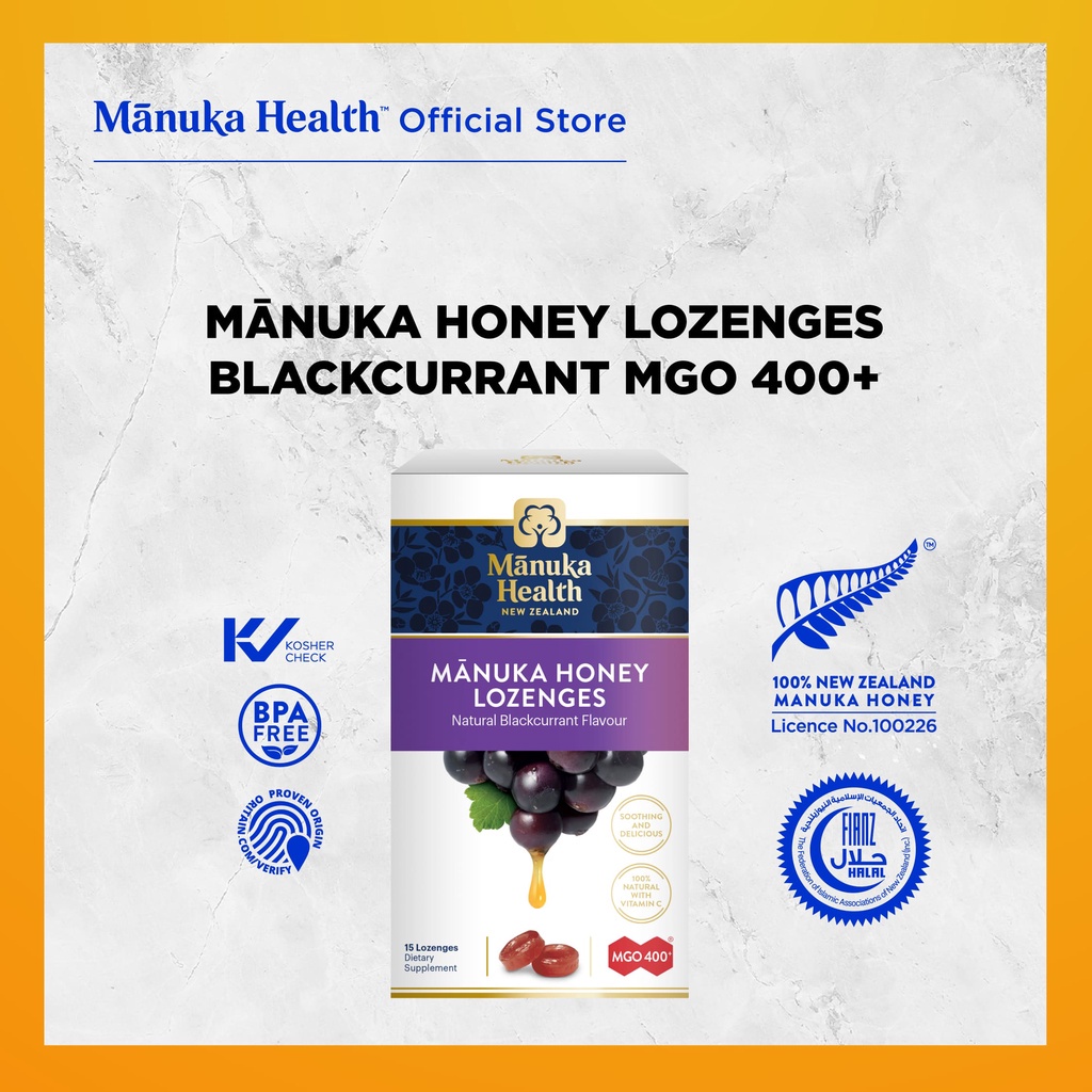 

Manuka Health MGO 400+ With Blackcurrant Lozenges