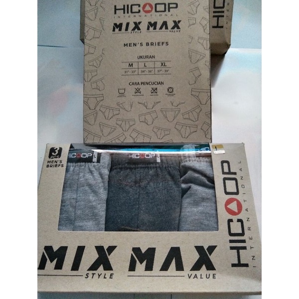 Celana dalam pria isi 3 pcs M L XL merek hicoop