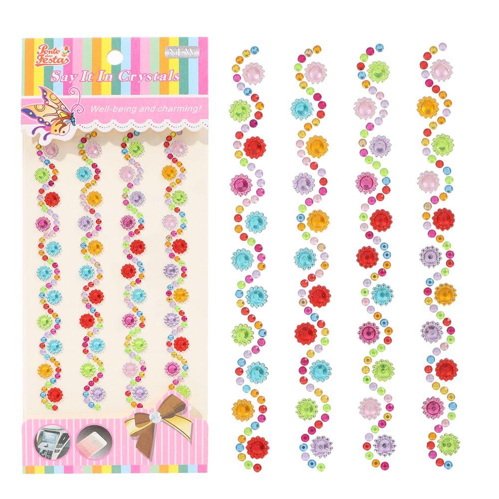 Populer Kristal Berlian Berlian Berlian Imitasi 3D Mainan Anak Handphone/PC Art Self Adhesive Scrapbooking Stickers