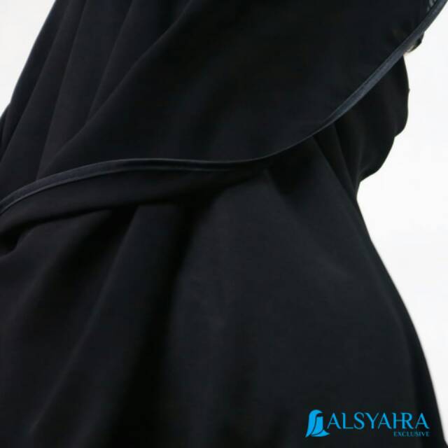 Niqab Butterfly Hijrah Sifon Silk Jetblack Alsyahra Exclusive