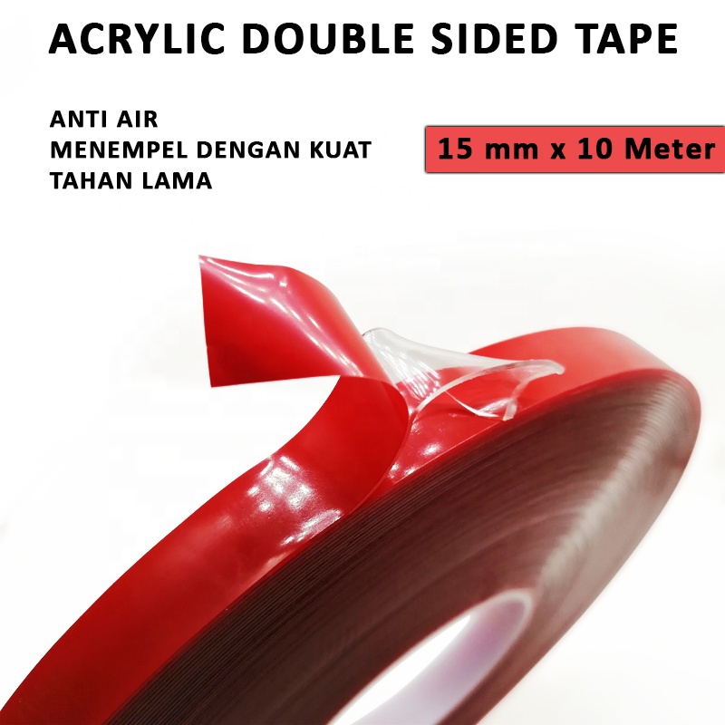 

Double Tape Bening Acrylic Transparent 15MM x 10M