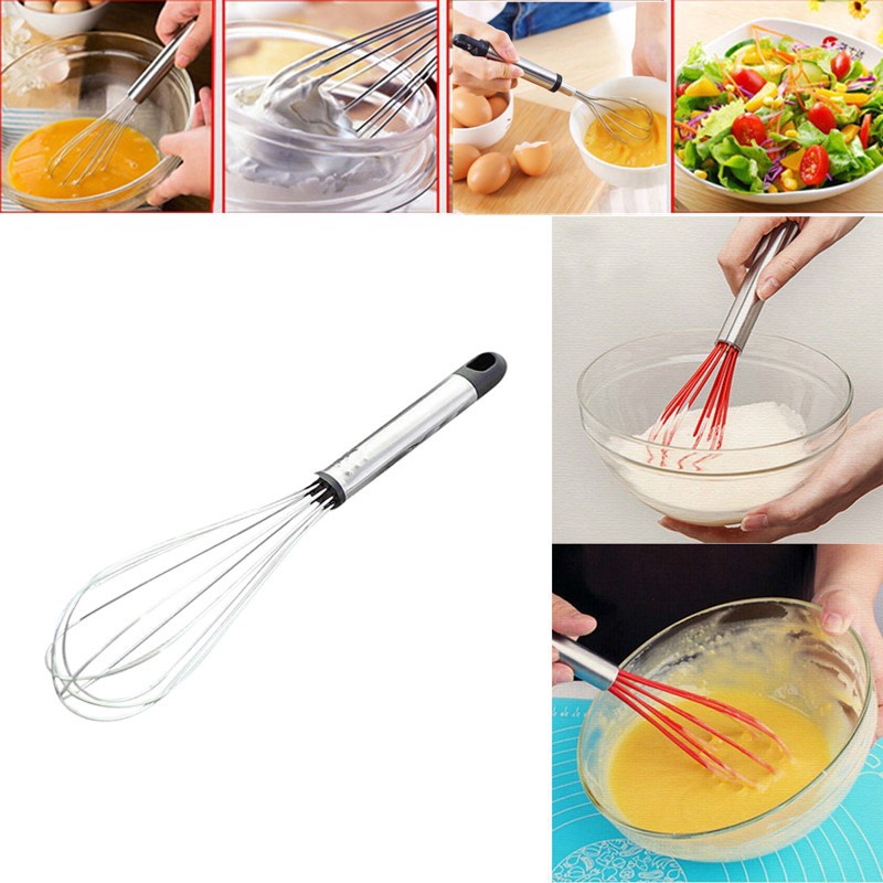 1pcs Handle Whisk Stainless steel Kitchen Mixer Balloon Wire Egg Beater Tool