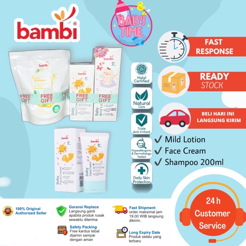 Bambi Baby Face Cream ( Tube ) 50ml / sun cream bayi / pelindung wajah bayi bambi