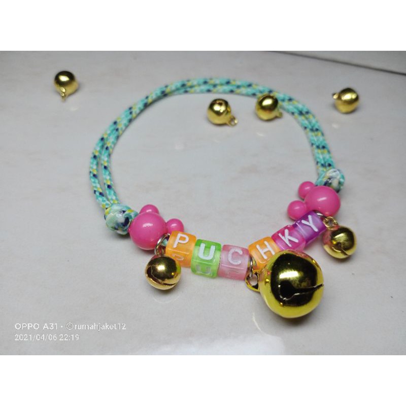 kalung kucing custom nama (3 lonceng kode 7k)