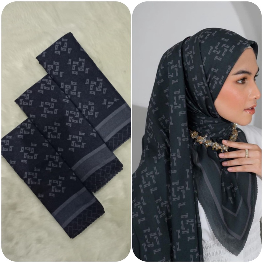 KERUDUNG SEGIEMPAT MOTIF KAYLA SCARF VOAL PRINTING HIJAB SEGI EMPAT LASERCUT SAFA HIJAB