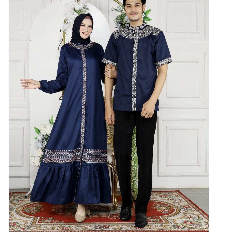 TrxXx4X8--Gamis Couple Raradisa Pasangan Terbaru Kekiniian//Gamis Couple Toyobo Bordir Mix Payed Swa