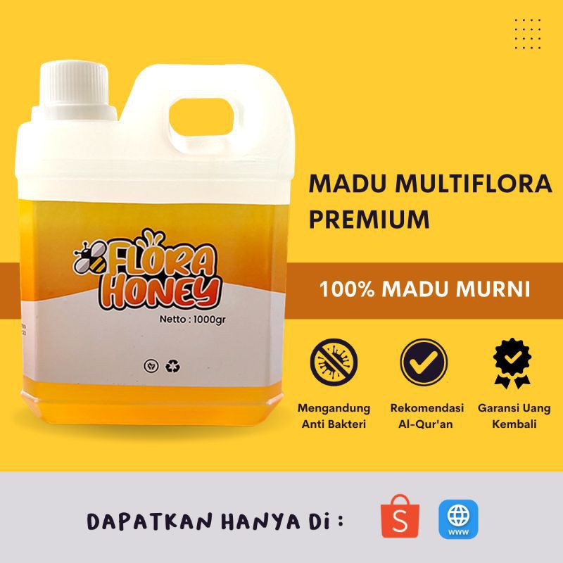 

Madu Murni Asli 1000gram Flora Honey Multiflora Kualitas Premium 100% Alami Langsung Dari Petani