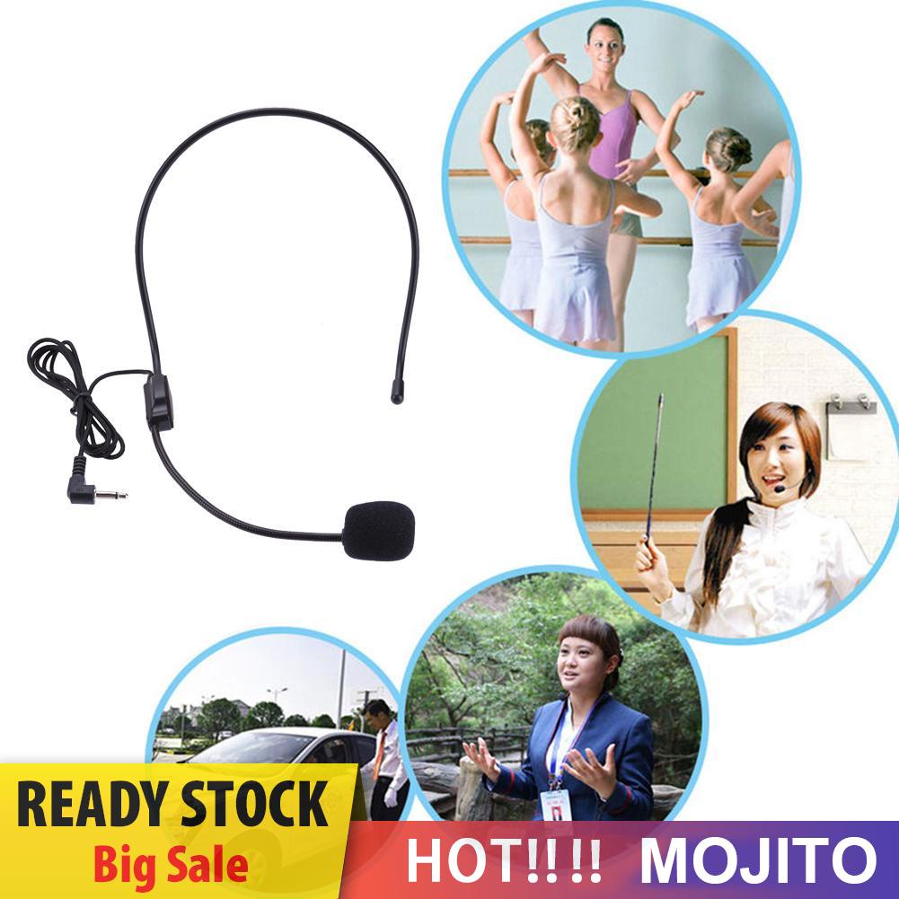 MOJITO Portable Lightweight Wired 3.5mm Plug Guide Lecture Speech Headset with Mic