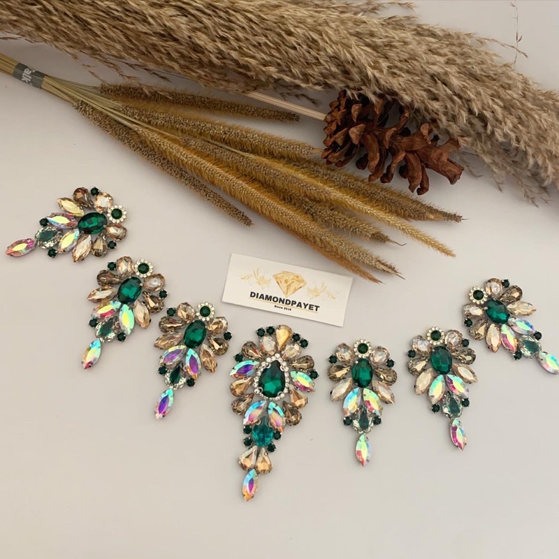 Payet Rangkai Leher emerald Gold clear ab