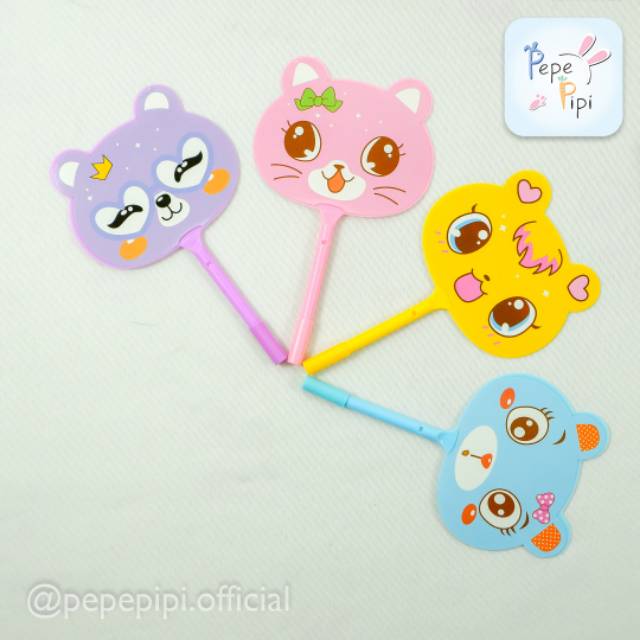 4 &amp; 12 pcs Pena Kipas Cat Kucing Pen Pulpen Bolpen Pulpen Gelpen Karakter Selusin