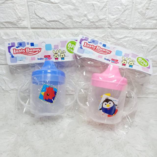 Lusty Bunny Training Cup double Handle Spout gelas botol minum Bayi spout magmag