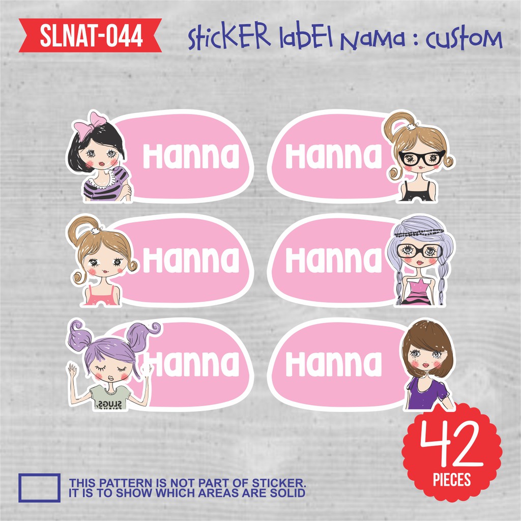 Sticker Label Nama Anak Kartun Hello Kitty Cute Lucu SLNAP 006