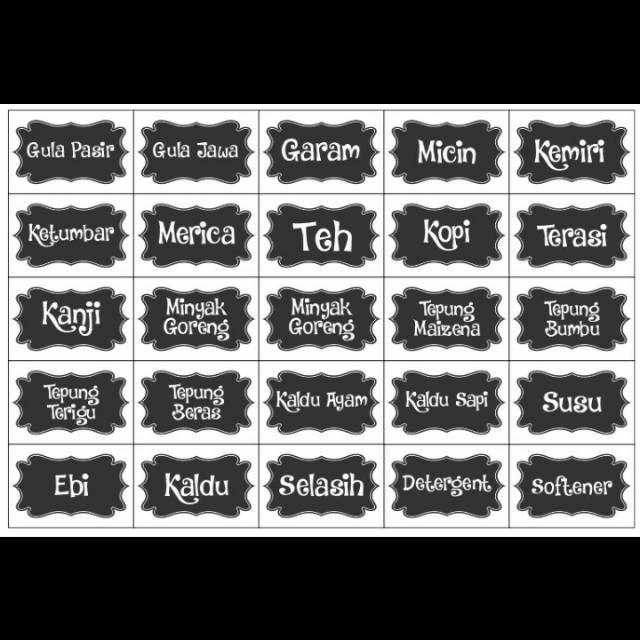 Label Bahan Dapur Desainrumahid com Label Bahan Dapur Desainrumahid com