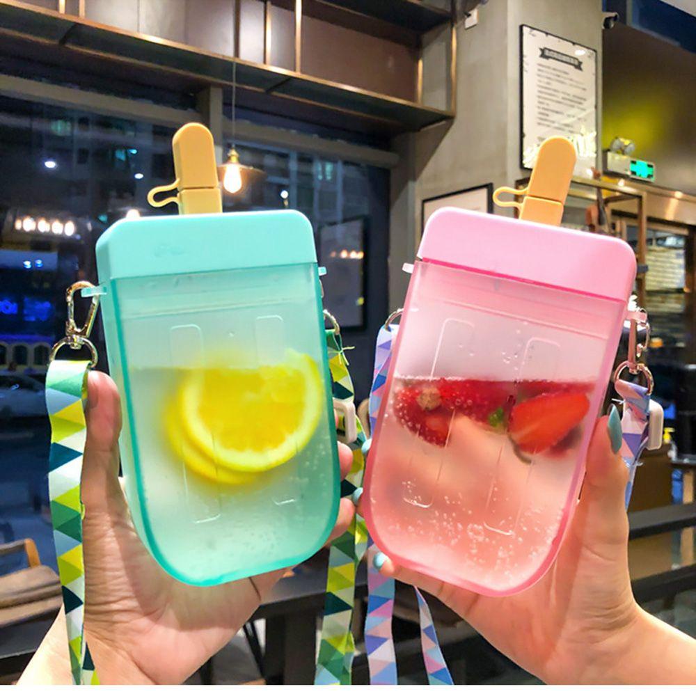 R-FLOWER Gelas Es Krim Popsicle Kawaii Drinkware Aksesoris Dapur Dengan Tali Gelas Minum