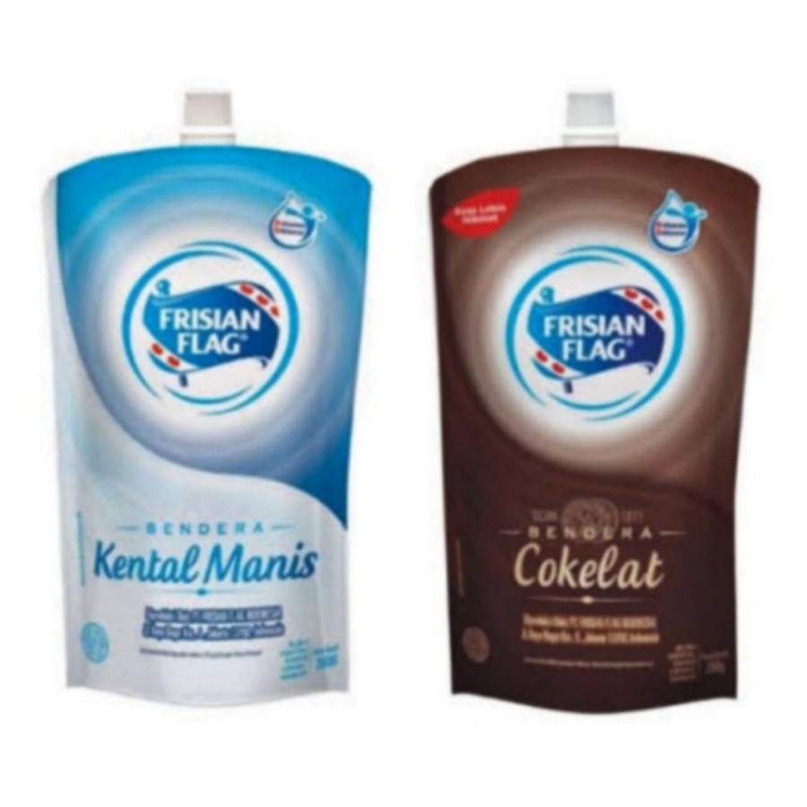 

Frisian Flag / Susu Bendera Kental Manis Putih / Cokelat Pouch Kecil 280 g