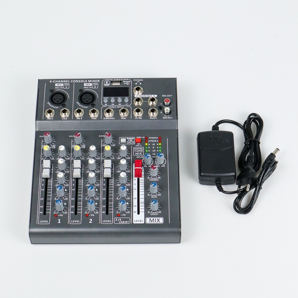 LEORY Mini Portable LIve Audio Mixer Karaoke DJ 4 Channel - 647867