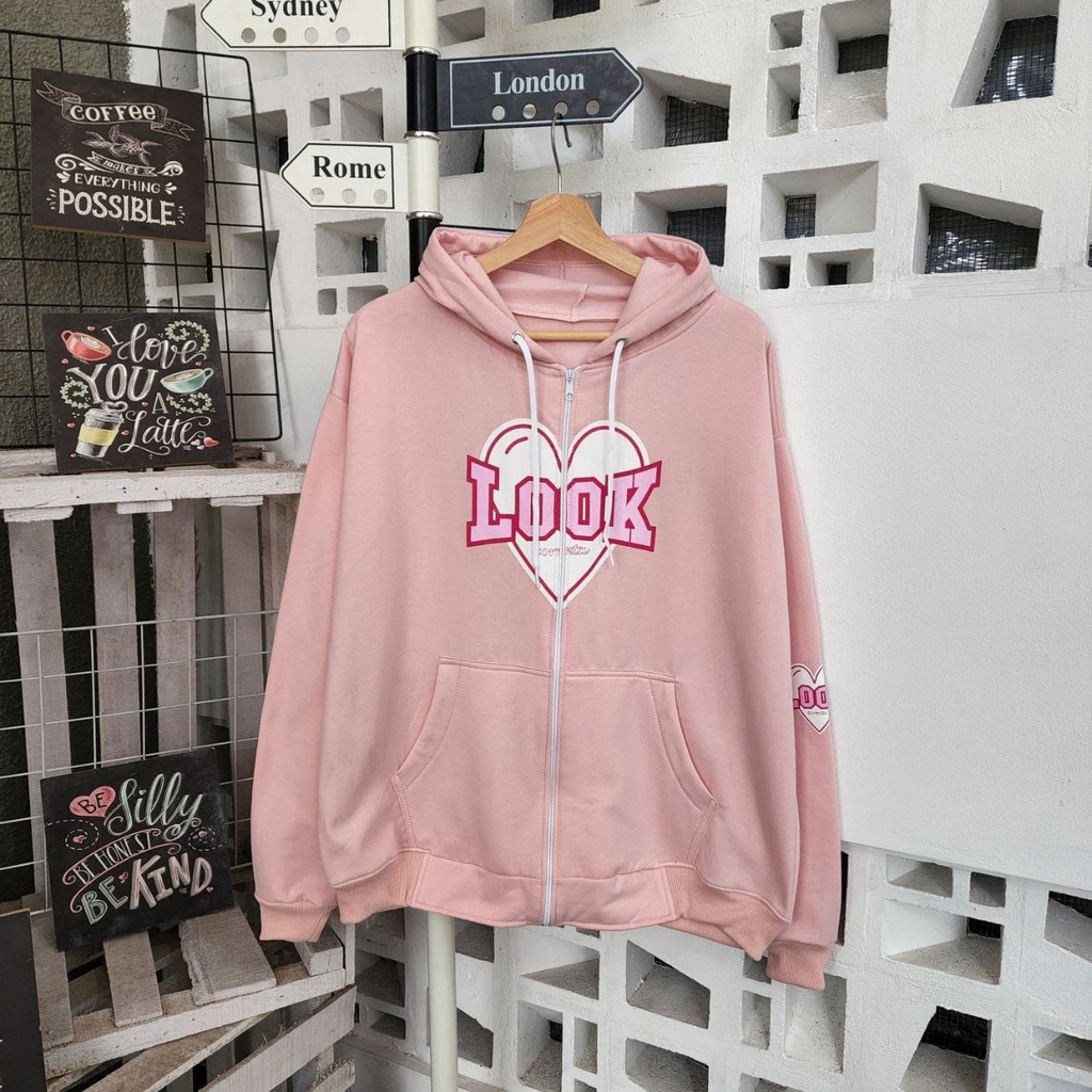 JAKET TEBAL - LOOK ZIPER HOODIE - TRENDI - UNISEX